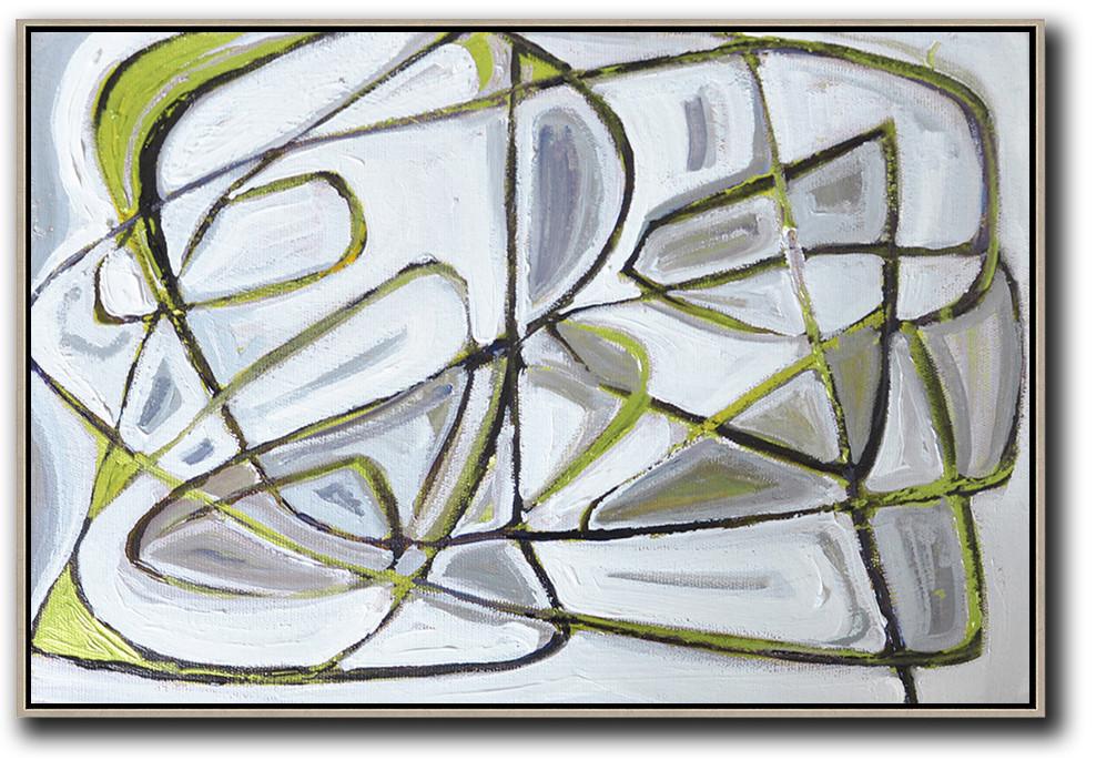 Horizontal Palette Knife Contemporary Art - Canvas Print Sale Large